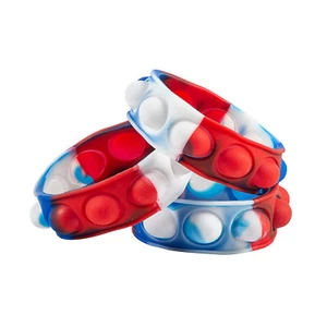Fun Express Patriotic Lotsa Pops Popping Toy Bracelets - 12 Pc - Picture 1 of 2