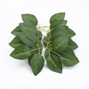 10PCS Artificial Leaves Silk Leaves Plastic Stems 18*11cm DIY Wedding Bouquets - Picture 1 of 24