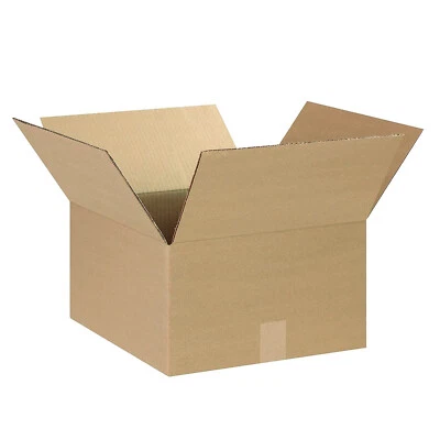 Shipping Boxes Mailers 14"X14"X8"  Corrugated Cardboard Packing Kraft (5-100pcs) - Image 1 of 4