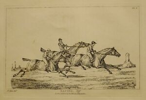 1825 Henry Alken Sport Imprimé ~ Racing Off ~ Cheval