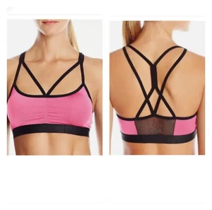 NEW Sport Bra by FLEX Crossfit Gym Yoga Athletic Pink Strappy Sports Bra Size S - Picture 1 of 3