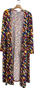 Sarah Long Cardigan Duster - Lularoe Colorful Kimono Women's Size L - Picture 1 of 6