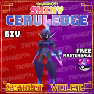 ⭐SHINY CERULEDGE⭐6IV Battle Ready⭐Pokemon Scarlet and Violet⭐ - Picture 1 of 3