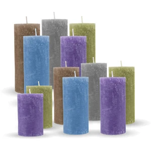 Stumpenkerzen Rustic 3er Pack Wachskerzen Adventskerze Rustikal Kerze Wachskerze - Bild 1 von 45