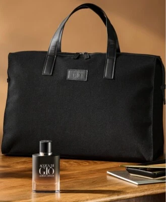 NWT {Giorgio Armani} Parfums Code Duffle Black Hand Bag Gym Weekender Travel Bag - Image 1 of 3