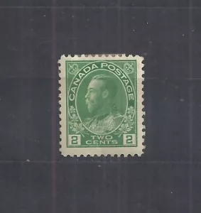 Canada 1911-25 Admiralty 2 Cent Yellow Green (Scott 107) Mint Hinged (MH OG) - Picture 1 of 2