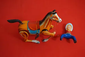 Giocattolo latta a corda Daiya Made in Japan Cavallo Tin toys rope horse toy - Foto 1 di 8