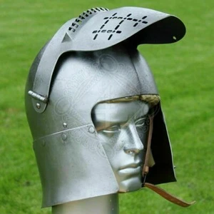 Casco Medieval Torneo Bascinet Hecho de Acero Sólido Calibre 14 - Imagen 1 de 6