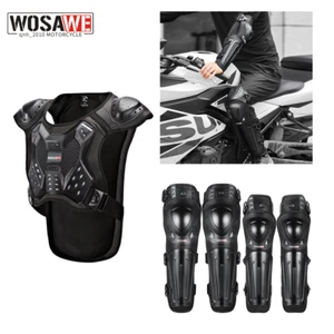 WOSAWE Adult Motorbike Riding Ski Set Armor Vest Knee Pads Safe Elbow Protector - Picture 1 of 14