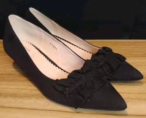 Juicy Couture Women's Black Faux Suede Heels SZ 7.5  #21451 - Picture 1 of 5