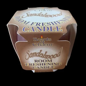 Vintage Scents Of Charm 6oz Sandalwood Scented Glass Candle Room Air Freshener - Picture 1 of 6