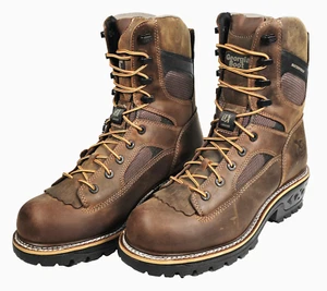 Georgia Boot LTX Men's Size 10.5W Brown Logger Waterproof 9" Work Boots GB00616 - Picture 1 of 21