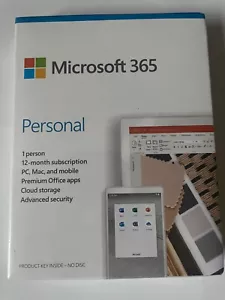 Microsoft 365 Personal 1 User 12-Month Subscription Brand New Sealed QQ2-01024 - Picture 1 of 5