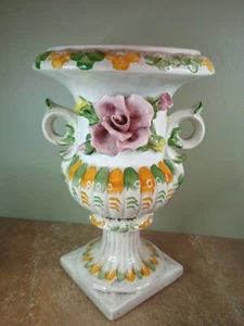 Vintage, V Bassano Capodimonte Decorative Urn, 32cm Tall, Italian - Picture 1 of 12