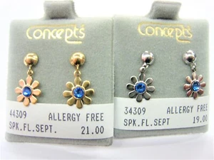 Concepts Non-Allergic September Birthstone CZ Earrings 3 Styles - Picture 1 of 3