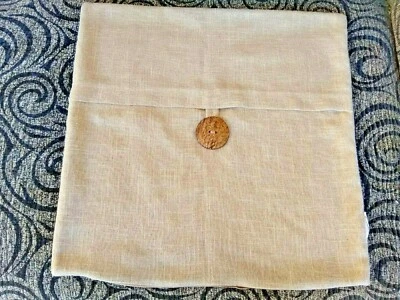 Funda Almohada Tela Corteza Cojín Cremallera Madera Botón Tirar 19" X19" Juego de 2 Foto 1 de 4