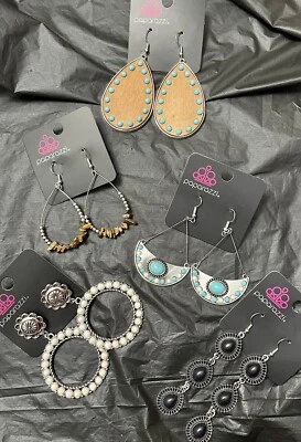 5 sets of Paparazzi Accessories Southwestern Style Earrings - med to lg sz - Image 1 of 4