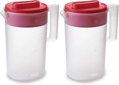 Paquete de 2 jarras de agua de plástico con tapa multifunción, 1 galón cada una, jarra sin BPA Foto 1 de 4