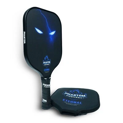 PHANTOM Pickleball Paddle ETERNAL BLUE 14mm Racket T700 Carbon Fiber with Cover