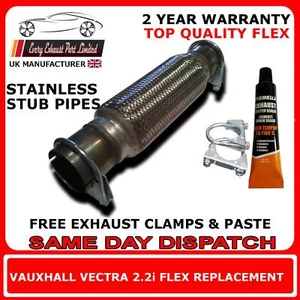 Repuesto de escape Vauxhall Vectra 2.2i 2002-2005 flexible para tubo delantero - Imagen 1 de 2