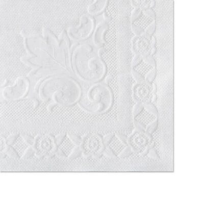 601SE1014 14" Length x 10" Width White Classic Embossed Straight Edge Placema... - Image 1 of 4