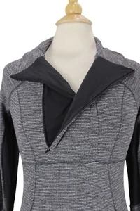 Chaqueta Lululemon Base Runner para mujer 6 Pullover Piqué Negro Blanco 1/4 Cremallera - Imagen 1 de 21