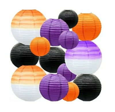 14 PCS Chinese Paper Lanterns, Round Decorative, Hanging Chinese Tissue Lanterns - Image 1 of 4