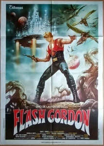 Flash Gordon ORIGINAL Italian 1p '80 POSTER Sam Jones Renato Casaro unique art! - Imagen 1 de 5