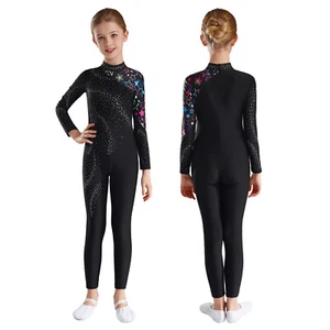 Kids Girls Rompers Training Leotard Stylish Unitard Active Jumpsuit Skating Gym - Picture 1 of 57