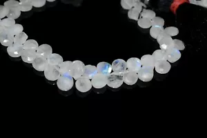 Natural Flashy Moonstone Faceted Pear Heart Briolette Shape Gemstone Beads 10Pcs - Picture 1 of 9