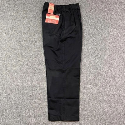 Bugle Boy Company Pants Mens 34x34 Black Khakis Side Cinch No Wrinkle Pleated - Image 1 of 4