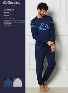 Pigiama uomo a serafino in jersey di cotone Kappa KMS25474 - Foto 1 di 1