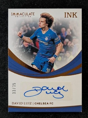 2018-19 Panini Immaculate EPL DAVID LUIZ 33/35 Auto Bronze Ink Chelsea #I-DL - Image 1 of 3