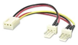 New Fan 3 pin to Y Splitter Cooling Fan Wire Cable Connector Adapter PC Computer - Picture 1 of 1