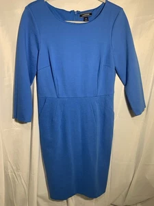 Vestido Vaina Lands End Mujer Ponte Tejido/Similar Mangas 3/4 Bolsillos Cuello Barco - Imagen 1 de 10