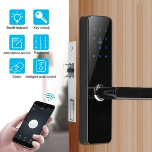 `Digital Smart Door Lock App Wifi Cards Password Keypad For Fo - Picture 1 of 12
