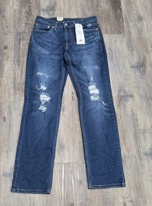 Levi's 511 NWT Men's Sz 31x32 Jeans Denim Slim Stretch Blue Fade Distressed - Picture 1 of 8