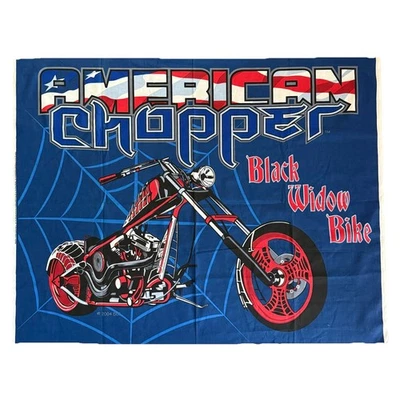Panel Edredón American Chopper Motocicleta Black Widow Bicicleta Algodón Azul Rojo 2375 Foto 1 de 4