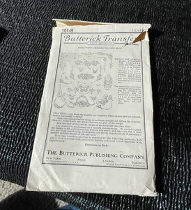 SOBRE SOLO 10449 Butterick plata antiguo vintage hierro en transferencia vacío - Imagen 1 de 2