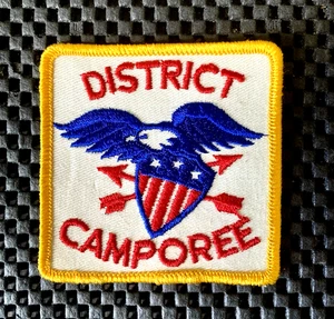 DISTRICT CAMPOREE EMBROIDERED SEW ON ONLY PATCH 3" x 2 3/4" NOS - Picture 1 of 2
