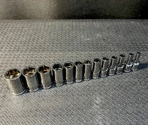 Snap-On Tools 1/4" Flank Drive 13pc Standard FDX Xtra SEMI-DEEP (6pt) Socket SET - Picture 1 of 21
