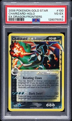 2006 POKEMON EX DRAGON FRONTIERS GOLD STAR #100 CHARIZARD-HOLO PSA 4 - Image 1 of 2