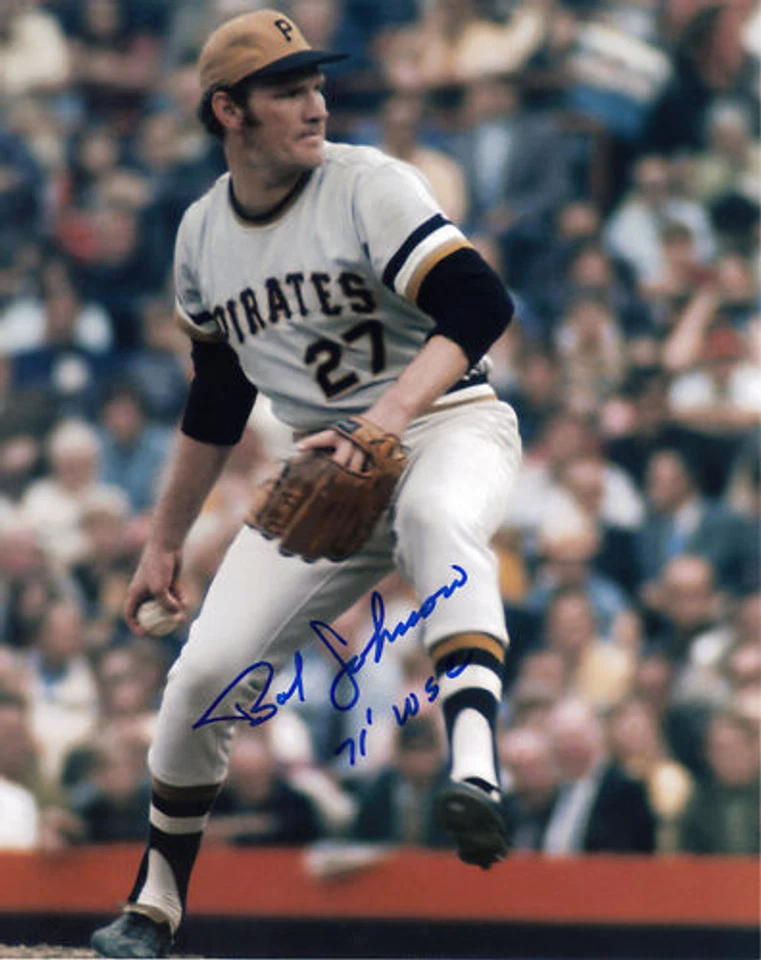 BOB JOHNSON PITTSBURGH PIRATES 71 WSC COLOR ACCIÓN FIRMADO 8x10 Foto 1 de 1