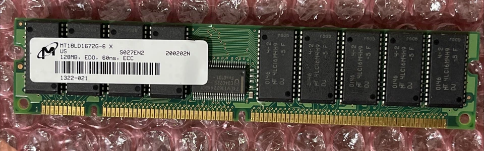 128MB EDO 168Pin DIMM 3.3V ECC UNBUFFERED MEMORY RAM 4k 50ns MT18LD1672G-6 X - Image 1 of 1
