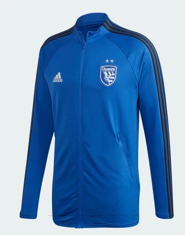 ADIDAS SAN JOSE EARTHQUAKES ANTHEM JACKET BLUE/BLACK FI1446 MEN'S SZ Cover