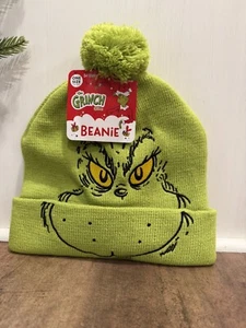 Dr. Seuss The Grinch Beanie Cap Hat Grinch Cuffed One Size New 2024 Embroidered - Picture 1 of 3