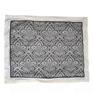 Tapicería Pesada Peso Azul Ikat Almohada Estándar Falsa Borde Blanco - Imagen 1 de 3
