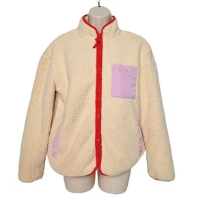 Lego Collection Target Sherpa Jacket Women Small Fleece Coat Contrast Pocket #1 - Picture 1 of 5