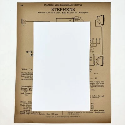 Vtg 1918 70, 74, 75 78 Stephens & 1920-21 6-46 6-46R Paterson Electrician Manual - Image 1 of 2