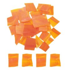 Set of 2 Glass Mosaic Tiles for Craft, Stained Glass Mosaic Orange Series